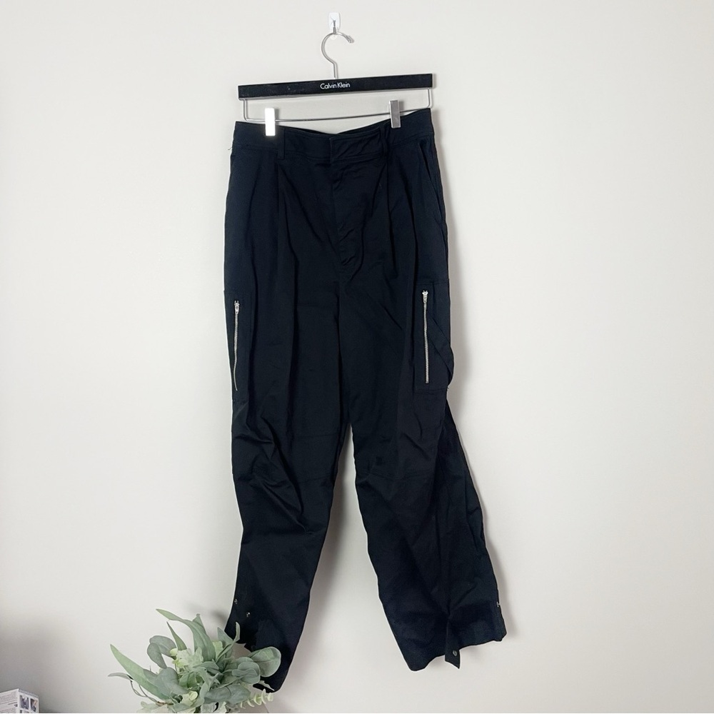 [Zara] Black High Rise Wide Leg Cargo Streetwear Pants